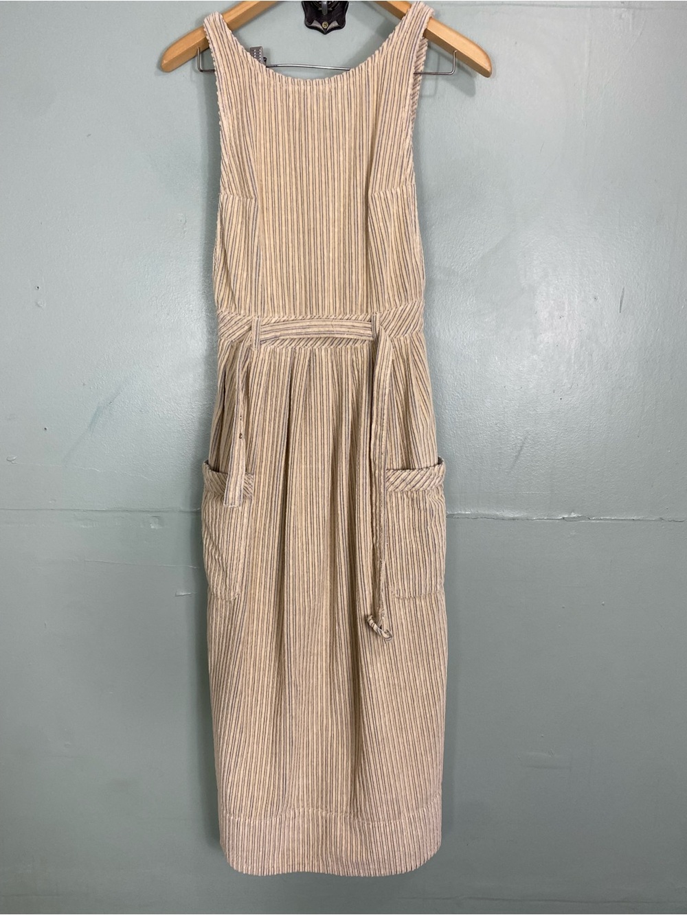 Free People The Other Side Corduroy‎ Midi Dress Beige Size 2